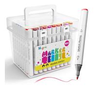 HUGMIE Alcohol Markers, 120 Colours Dual Tip Colouring Pens for Adults and Kids,Vibrant Markers Set with Storage Case for Drawing, Sketching, Anime, Manga (80)