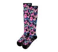 HUGMYFEET Women's Butterfly Print Knee-High Compression Socks for Circulation & Swelling Relief - 12-15 mmHg Graduated Support Socks