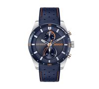 HUGO 1530371 Fast Multifunction Blue Leather Strap Watch - W45412