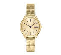 HUGO 1540188 Glossy Gold Tone Mesh Bracelet Watch - W45477