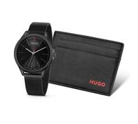 HUGO 1570201 Smash Black IP Mesh Watch And Wallet Set - W45478