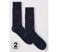 HUGO 2 Pack Classic Crew Socks, Navy, Size 39-42, Men Navy