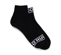Hugo 2 Pack Cotton Rich Logo Ankle High Socks Black