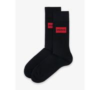 Hugo 2 Pack Cotton Rich Logo Socks Black