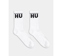 HUGO Mens Two Pack of Iconic Quarter Rib Socks - Colour: 100 White - Size: 6-12