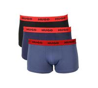 HUGO 3-Pack Boxer Trunks, Black/Blue - Medium