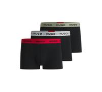 HUGO 3-Pack Cotton Stretch Boxer Trunks, Black/Multi - X-Large