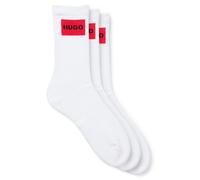 HUGO 3 PACK RED LOGO LABEL SOCKS