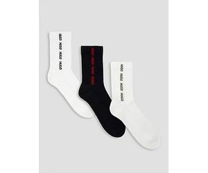 HUGO 3 Pack Side Tape Sports Crew Socks, Assorted, Size 43-46, Men Assorted