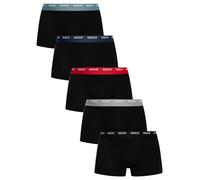 HUGO 5 Pack Trunks, Black (Black/Grey/Red/Navy/Green) - XL
