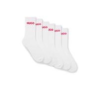 HUGO 6-pack socks - Style 6P QS RIB LOGO CC, 50510187 White 9-11