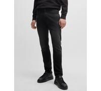 HUGO 734 Mens Extra-Slim Fit Jeans in Black Stretch Denim - Black 005