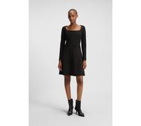 HUGO A-line dress in stretch jersey with square neckline - Style Noquette, 50546252 Black L