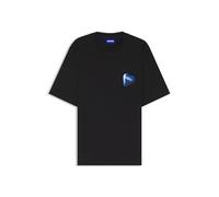 HUGO All-Gender Cotton-Jersey T-Shirt with Heart Logo Black