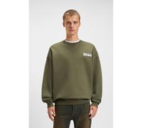 HUGO All-gender cotton-terry sweatshirt with logo prints - Style Nyrocrew, 50549778 Olive M