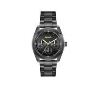 HUGO Analogue Multifunction Quartz Watch for Men #Bright Sport Collection with Black Stainless Steel Bracelet - 1530426