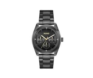 HUGO Analogue Multifunction Quartz Watch for Men #Bright Sport Collection with Black Stainless Steel Bracelet - 1530426