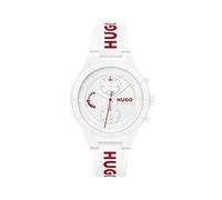 Hugo Analogue Multifunction Quartz Watch for Men #LIT Multi Collection with Black or White Silicone Bracelet