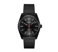 HUGO Three Hand Quartz Movement Watch for Men #ARK Collection with Black Stainless Steel Bracelet - 1530440