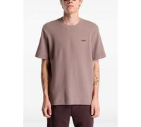 HUGO Austin waffle-knit logo-patch cotton T-shirt - Brown S-M-L-XL