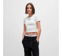 HUGO Slim-fit cropped T-shirt in stretch cotton - Style Baby Tee_B, 50510749 White L