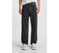 HUGO Baggy-fit jeans in black denim with faded logo - Style Nate, 50547152 Dark Grey 33/34
