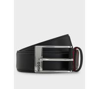 HUGO Barney Mens Patent-Leather Belt with Red Lining - Black 001 - Black 001 - W34