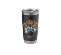 Hugo Best Cat Dad Ever Funny Custom Personalized Name Stainless Steel Insulated Tumbler