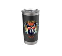 Hugo Best Dog Dad Ever Funny Custom Personalized Name Stainless Steel Insulated Tumbler