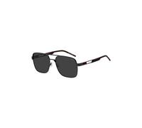 HUGO Black double-bridge sunglasses with rubber logo - Style HG 1384/S00357IR, 58610182 Black pcs.