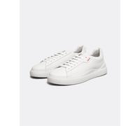 HUGO Blake Tenn Mens Leather Trainers with Branded Quarter - White 100