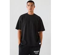 HUGO Blue Blue Nuwafflo Waffle Loose Fit T-Shirt, Black, Size S, Men Black