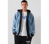 HUGO Blue Enjo Relaxed Fit Hooded Denim Jacket, Light Blue, Size Xl, Men Light Blue