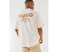 HUGO Blue Nalono Loose Fit T-Shirt, White, Size 2Xl, Men White
