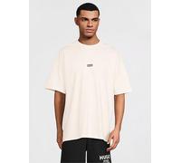 HUGO Blue Nalono Oversized International Logo Backprint T-Shirt, Off White, Size Xl, Men Off White