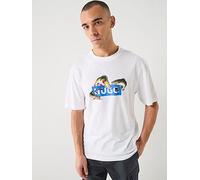 HUGO Blue Nalotrix Graphic T-Shirt, White, Size S, Men White