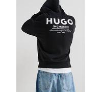 HUGO Blue Nardimez International Loose Zip Through Hoodie, Black, Size M, Men Black