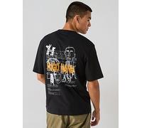 HUGO Blue Nedix Relaxed Fit Blue Mania T-shirt - Black, Black, Size L, Men Black