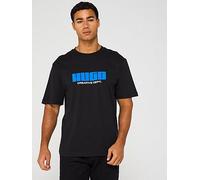 HUGO Blue Newromi Creative Dept Logo T-Shirt - Black, Black, Size L, Men Black
