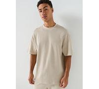 Hugo Nuwaffle 10268873 Blue Short Sleeve T-shirt Beige M Men