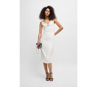 HUGO Bodycon midi dress with cut-out detail - Style Kabari, 50537626 White 14