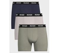HUGO Bodywear 3 Pack Triplet Metallic Waistband Boxer, Grey, Size L, Men Grey