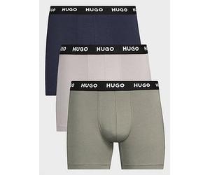 HUGO Bodywear 3 Pack Triplet Metallic Waistband Boxer, Grey, Size M, Men Grey
