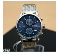 Hugo Boss 1513441 Men's Chronograph Watch - Jet Blue Dial, Mesh Strap, Stainless Steel, 50m Water Resistant