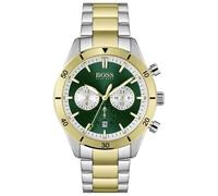Hugo Boss 1513872 Santiago Green Dial Two Tone Steel Strap Watch for Men