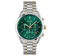 Hugo Boss 1513878 Champion Chronograph Green Dial Two Tone Steel Strap Watch for Men