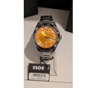 Hugo Boss 1514206 Men's watch RUNNER 3H Collection Orange dial 43mm Silver Strap