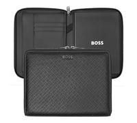 Hugo Boss A5 Conference Folder Monogram Zipped Black
