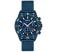 Hugo Boss Admiral Solar Chronograph Watch 1513919 - 46mm Blue Dial Blue Fabric Strap