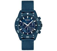 Hugo Boss Admiral Solar Chronograph Watch 1513919 - 46mm Blue Dial Blue Fabric Strap